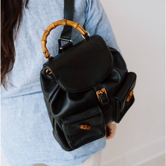 GUCCI Bamboo Leather Backpack - Picture 5 of 12